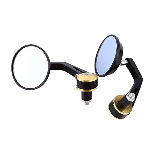 EVGATSAUTO achteruitkijkspiegels, 1 paar 7/8 "ronde stuur Bar End achteruitkijkspiegels Zijspiegels voor motorfiets Motor Scooter(Gold Bar End) - Image 4