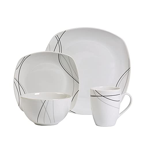 Tabletops Gallery Alec 16 Piece Square Dinnerware Set, Service for 4
