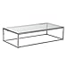 Eurø Style Sandor Clear Glass Top Coffee Table, Chromed Steel Base