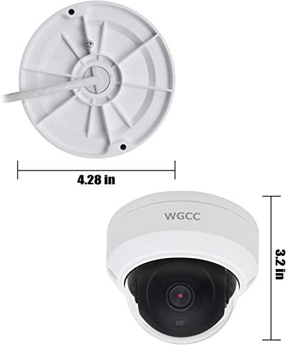 WGCC POE IP Dome Camera 4MP IP Security Camera 2.8MM Lens Indoor Outdoor Network Camera ONVIF Complaint with 98ft IR Night Vision, Motion Detection, Remote Viewing, IP67 Waterproof - Thumbnail 6