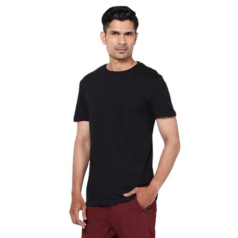 Buy Decathlon Plain Black T-Shirt for Men | 100% Cotton | Sports-Wear at Amazon.in