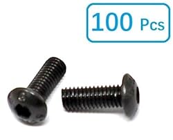iexcell 100 Pcs M3 x 8 Thread Pitch 0.5 mm Alloy