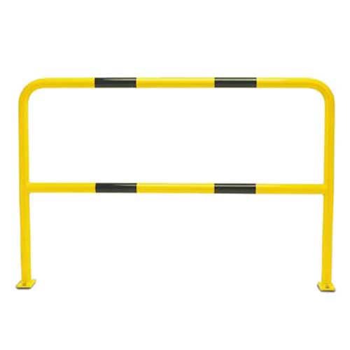 Action Handling 201.14.228 Steel Hoop Guard, Surface Fixing, Powder Coated With Black Bands, 1000 mm Height, 1000 mm Width, Yellow