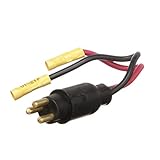 attwood 14352-3 Medium-Duty Trolling Motor Connector, Male Plug, Motor Side, 5-Inch Harness with Butt Connectors, 10-Gauge Wire