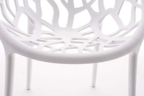 CLP Gartenstuhl Hope Kunststoff I Stapelstuhl wetterfest und UV-beständig I Outdoorstuhl pflegeleicht I Sessel für draußen, Farbe:weiß – Bild 8