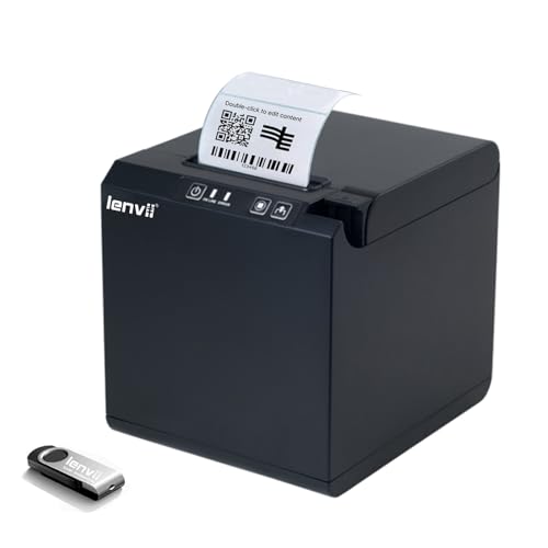 LENVII 58mm/2" High-Speed Thermal Label Printer | 127mm/s Inkless Printing (203DPI) | Wired USB Barcode Printer for Windows/Mac | Amazon FBA/Noon/Dubai Logistics Labels | Warehouse & Retail Ready
