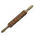Christmas Embossed Engraved Rolling Pin Wood Embossed Rolling Pin Kitchen Tool Wooden Embossing Rolling Pin Christmas Gingerbread Biscuit Fondant Cake Patterned Roller