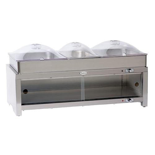 Cadco CMLB-CSLP 28" Warming Cabinet w/Removable Triple Buffet Server Top, Warme…