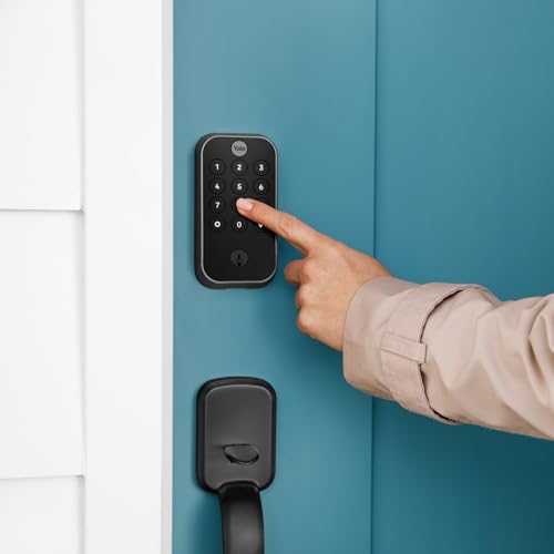 Yale Security Assure Lock 2 Deadbolt, Black Suede Keyed Smart Entry Door Lock with Wi-Fi Connected Keypad for Code Entry and Remote Access, YRD410-WF1-BSP