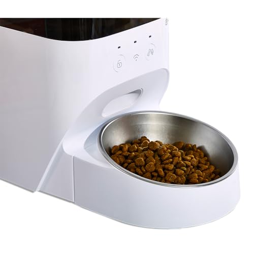 Smart Alimentador Pet Wi-Fi Positivo Casa Inteligente, Agendamento de Porções por App, Gravador de Voz, 4L, Sensor antiobstrução, Tigela removível – Compatível com Alexa e Google Assistente