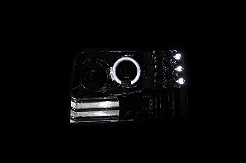 AnzoUSA 111184 Black Projector Halo Headlight with Side Marker and Parking Light for Ford F-150/F-250/Bronco - (Sold in Pairs) - Thumbnail 4