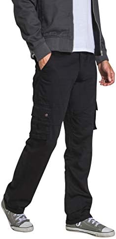 Mens Organic Cotton Loose Fit Cargo Trousers - Black Lightweight Cargo Pants FIRSWOODBLACK