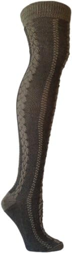 RocknSocks Women's Jord Thigh High Sock Olive 9-11