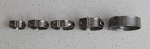 IEUYO PEX Pinch Clamps PEX Cinch Clamps Rings Assortment Kit for Securing Pipe Hoses 304 Stainless Steel 1/4" 5/8" 3/4" 1/2" 1" - Thumbnail 2