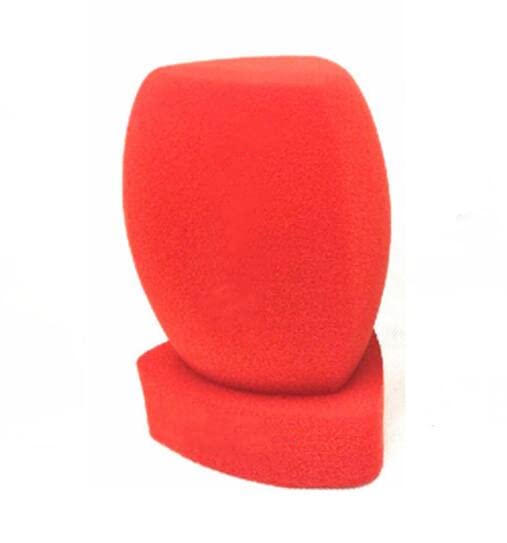 TV Microphone Windscreen Interview Mic Handheld Windshield large Microphone Cover Customized Microphone Sponge For TV Stations Reporters Interview(Red)