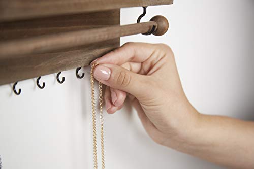 SoCal Buttercup Rustic Jewelry Organizer Wall Mounted - Hanging Necklace Holder - Wall Mounted Jewelry Hanger - Farmhouse Wood Jewelry Display - Storage for Necklaces, Bracelets, and Stud Earrings - Thumbnail 5