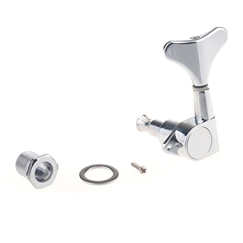 Musiclily Individual Sealed Bass Tuners Tuning Pegs Keys Machine Head Left Hand for 4/5/6 String Precision Bass and Jazz Bass,Chrome
