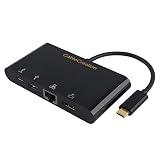 USB-C Adapter, CableCreation USB-C to HDMI 4K+ USB 3.0+ RJ45 Gigabit Ethernet+ USB-C Female Data& Charging Hub Adapter,Compatible with MacBook Pro, MacBook Air 2018, Chromebook Pixel, Yoga 920, XPS 13