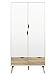 Tvilum Diana 2 Drawer and and 2 Door Wardrobe, White/Oak Structure