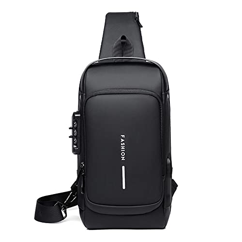 Homesen Mochila masculina com cadeado à prova d'água anti-roubo bolsa com porta de carregamento USB bolsa de ombro mochila transversal