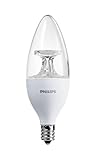 Philips 458711 40W Equivalent Non-Dimmable B11 Decorative Candle LED Light Bulb with Candelabra Base (12-Pack), Soft White