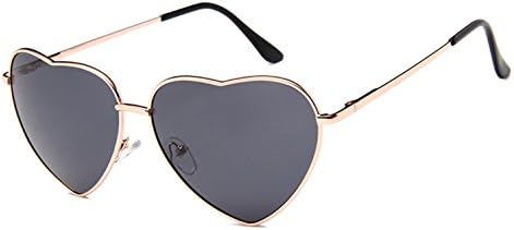 Chezi Women's Metal Colorful Tinted Lens Heart Sunglasses