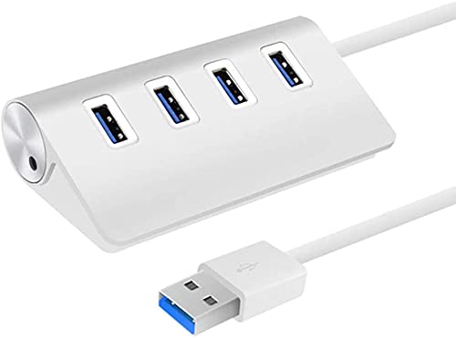BASIC HOUSE USB-Hub 3.0 mit 4 Ports, High-Speed-Datenübertragung, USB-Hub, 4 USB-Daten-Ports, USB-Hub-Splitter (USB 4 Port/White)