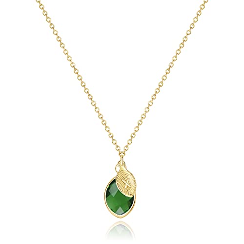 Dainty August Birthstone Necklace with Initial