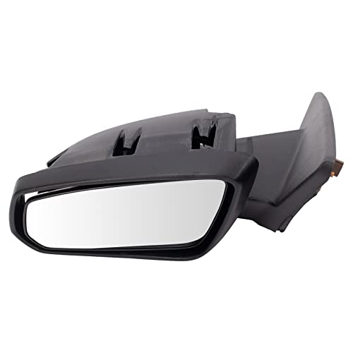 TRQ Driver Side Power Mirror Smooth Black Paint to Match Compatible with 2010 F…