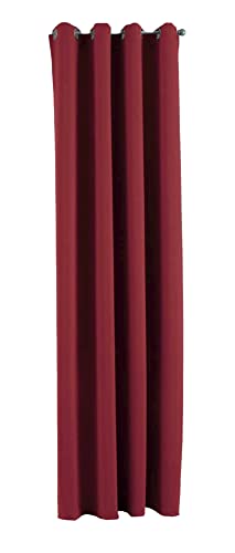 Gardinenbox NewYork Opaque Curtain Bordeaux H x W 225 x 140 cm Pack of 1 Thermal Blackout Curtain Blackout Eyelet Sound-Absorbing Oeko-Tex UV Protection Tieback 201920600