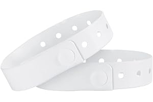 Ouchan White Plastic Wristbands - 100 Pack Vinyl Wristbands for Events Club Music Meeting Party Festival