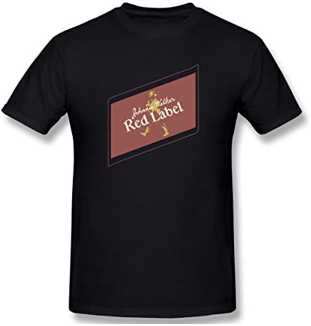 HorseTe Mens Johnnie Walker Red Label Comfortable T-Shirts Black