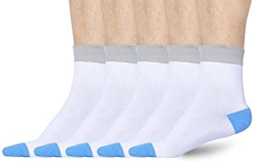 Sincolor Men’s Sock,Performance Cotton Socks,Casual Socks 5-Pack (White)