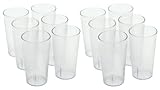 (12 Pack) 12 oz. Clear Plastic Tumbler / Stackable Restaurant Beverage cup *Break-Resistant*