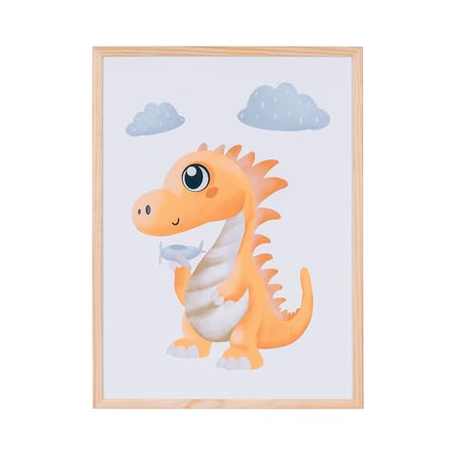 Bi-Office Dino Junge Magnetboard, 600 x 450 mm, Bedruckte Lackierte Stahloberfläche, Kiefernrahmen