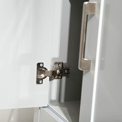 24" Grey Bathroom Vanity Cabinet and Sink Combo Glass/,Marble Top Wood w/Sink Faucet &Drain set (Solid Wood + Marble Top)