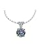 iJewelry2 Multi Color Rainbow Mystic Peacock Round CZ Cubic Zirconia Solitaire Silver Pendant Chain 16