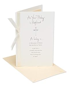Image of American Greetings Religious Piece of Heaven Baptism Greeting Card with Ribbon and Foil