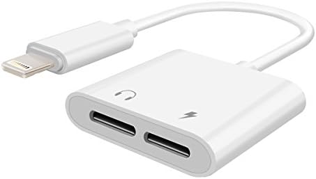originAIM iPhone Lightning Adapter Dual Lightning Headphone Audio and Charging Adapter for iPhone 7/7 Plus/8/ 8 Plus (white)