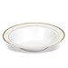 50 Disposable White Gold Trim Plastic Soup Bowls | 14 oz. Premium Heavy Duty Disposable Dinnerware with Real China Design | Safe & Reusable and Great for Parties or Weddings. (50-Pack) Gold