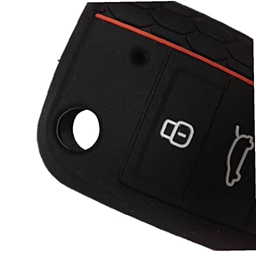 Silicone Car Key Cover 3 knoppen zacht rubber Flip sleutel Shell Case Remote Cover Car Key Protection Black Auto… - Afbeelding 5