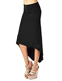 LaLaMa Womens Soft Feel Solid Color High Low Dress / Maxi Skirt S M L XL