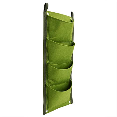 Fdit Vertikaler Wand-Blumenkasten für den Garten, mit 4 Taschen, beste hängende Pflanztaschen für das Wachstum von Pflanzen, zur Dekoration von Haus, Büro, Gartenhof – Bild 4