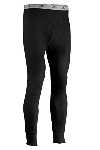 Indera Men's Icetex Cotton Outside/Fleeced Polyester with Silvadur Inside Pant, Black, Large