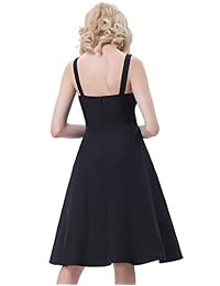 Belle Poque Vestido de mujer vintage, sin mangas, con flores, bordado A-Line Swing, vestido de fiesta