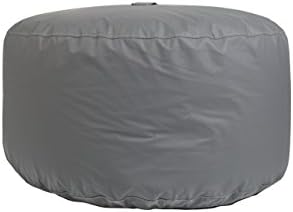 Hip Chik Chairs VCL03399-2094 Oversized Tech-Leather Round Ottoman, Adult Size, Grey