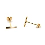 14k Yellow, White or Rose Gold Wire Bar Earrings