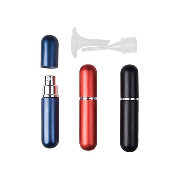 Perfume-Bottle-Atomiser-Spray-6ml-Perfume-Atomisers-Refillable-Perfume-Bottles-for-Fragrance-Aftershave-and-Perfume-Portable-Perfect-for-Travel-or-Everyday-Use-Funnel-Pipette-Set-of-3-Red-Blue-Black Perfume Bottle Atomiser Spray | 6ml Perfume Atomisers Refillable | Perfume Bottles for Fragrance, Aftershave and Perfume…