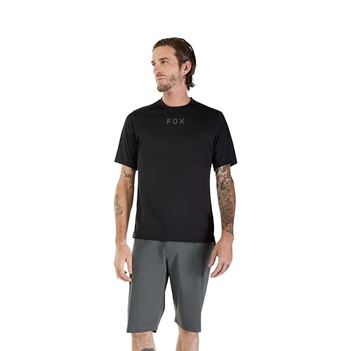 Fox Racing Men's Ranger Short Sleeve Mountain Bike Jersey, Black Wordmark, XX-L…