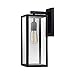 Globe Electric 44176 Bowery 1-Light Outdoor Indoor Wall Sconce, Matte Black, Clear Glass Shade, 16" primary